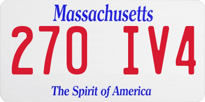 MA license plate 270IV4