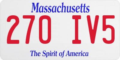 MA license plate 270IV5