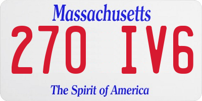 MA license plate 270IV6