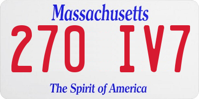 MA license plate 270IV7