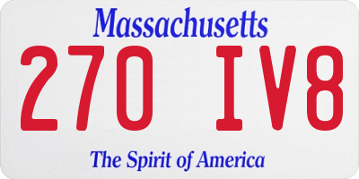 MA license plate 270IV8