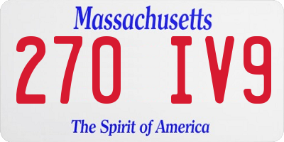 MA license plate 270IV9