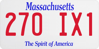 MA license plate 270IX1