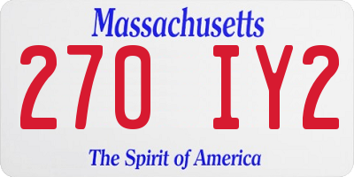 MA license plate 270IY2