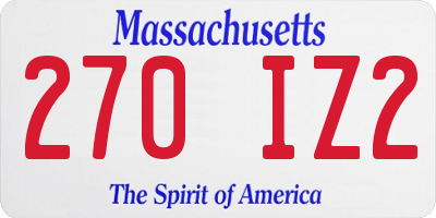 MA license plate 270IZ2