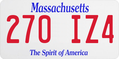 MA license plate 270IZ4