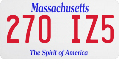MA license plate 270IZ5