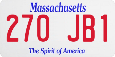 MA license plate 270JB1