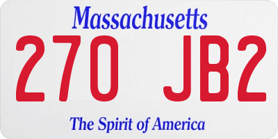 MA license plate 270JB2