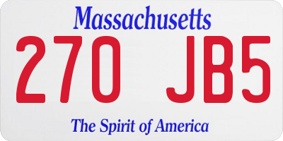 MA license plate 270JB5