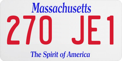 MA license plate 270JE1