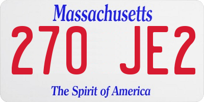 MA license plate 270JE2