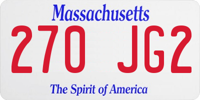 MA license plate 270JG2