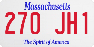 MA license plate 270JH1