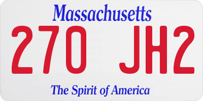 MA license plate 270JH2