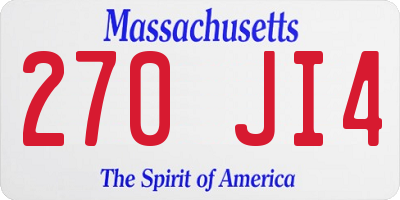 MA license plate 270JI4