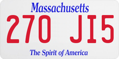 MA license plate 270JI5