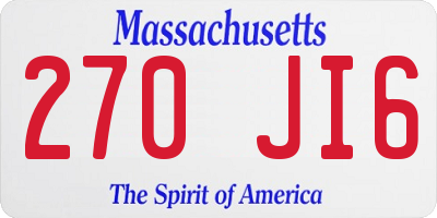 MA license plate 270JI6