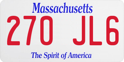 MA license plate 270JL6