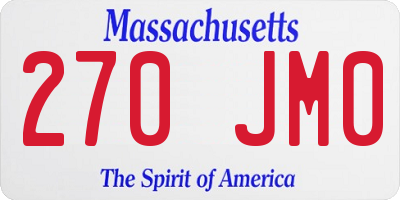 MA license plate 270JM0