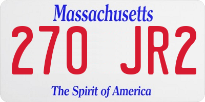 MA license plate 270JR2