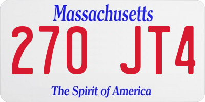MA license plate 270JT4