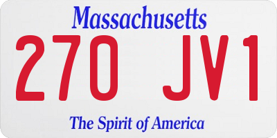 MA license plate 270JV1