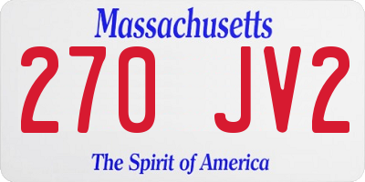 MA license plate 270JV2