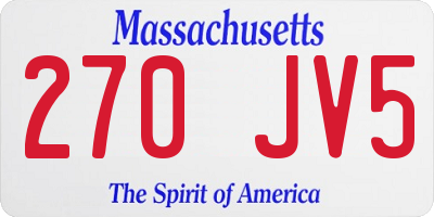 MA license plate 270JV5