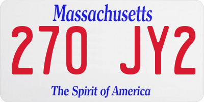 MA license plate 270JY2