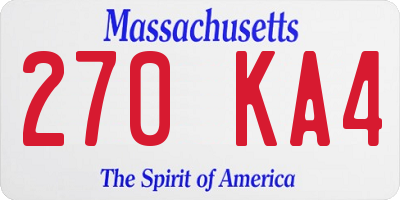 MA license plate 270KA4
