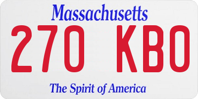 MA license plate 270KB0