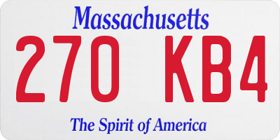 MA license plate 270KB4
