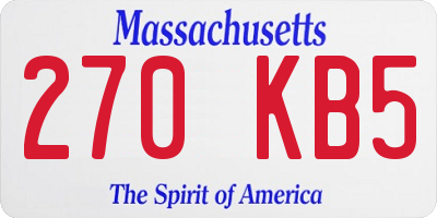 MA license plate 270KB5