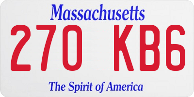 MA license plate 270KB6