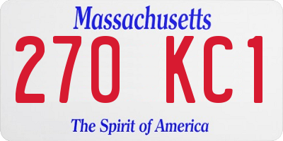 MA license plate 270KC1
