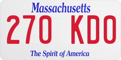 MA license plate 270KD0