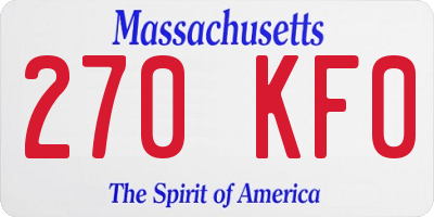 MA license plate 270KF0