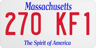 MA license plate 270KF1
