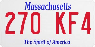 MA license plate 270KF4