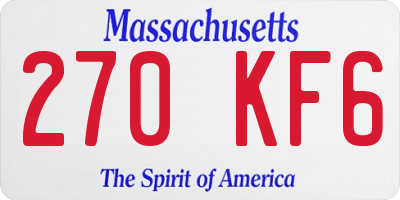 MA license plate 270KF6
