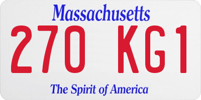 MA license plate 270KG1