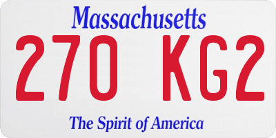 MA license plate 270KG2