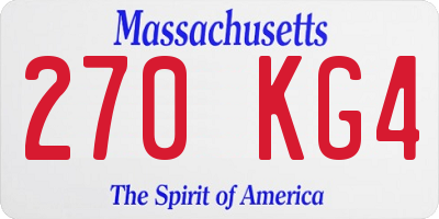 MA license plate 270KG4
