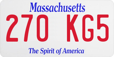 MA license plate 270KG5