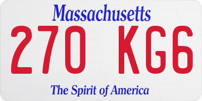 MA license plate 270KG6