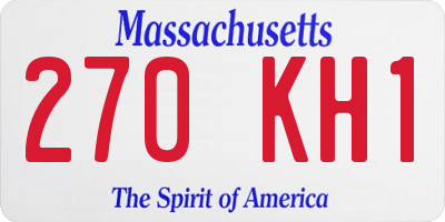 MA license plate 270KH1