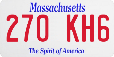 MA license plate 270KH6