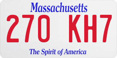 MA license plate 270KH7