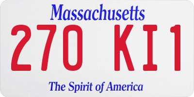 MA license plate 270KI1